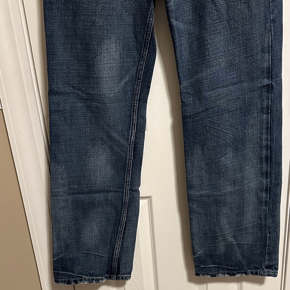 Express Men's Dark Blake Loose Fit Bootcut Jeans. 32x32 - Picture 6 of 8